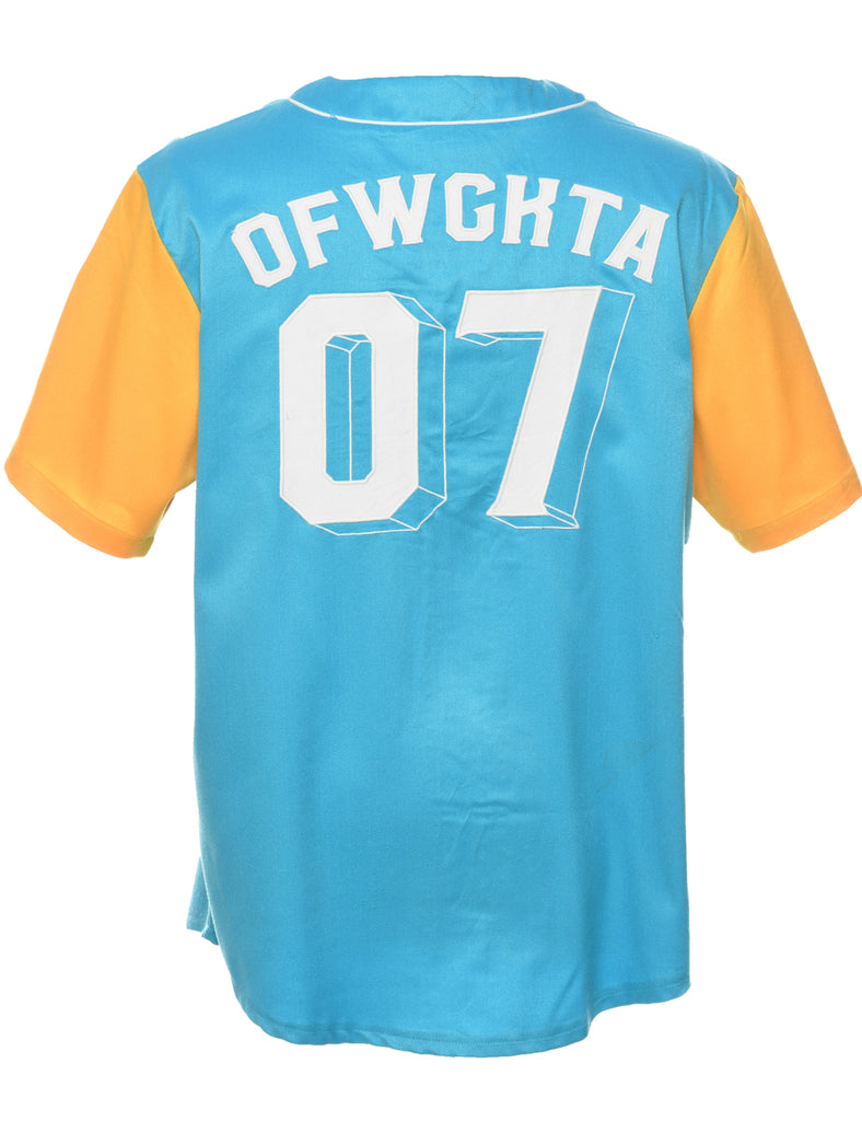 Button Front ODD Future Embroiderd T-shirt - M