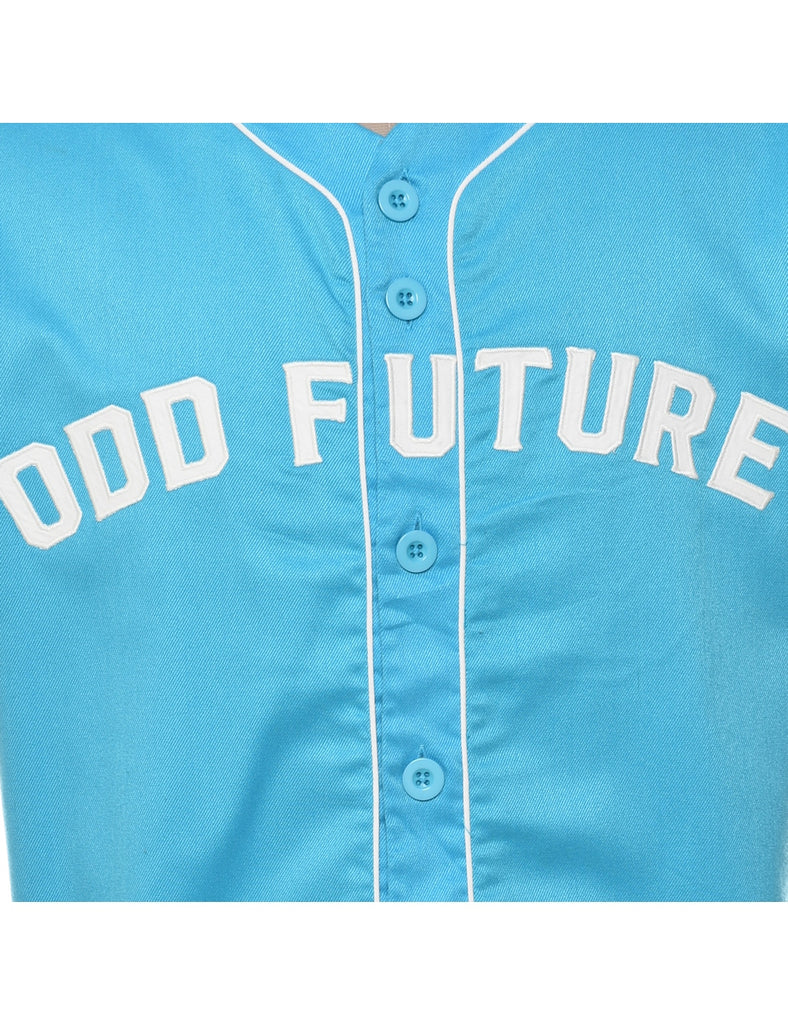 Button Front ODD Future Embroiderd T-shirt - M