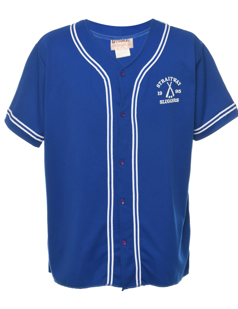 Button Front Plain T-shirt - XL