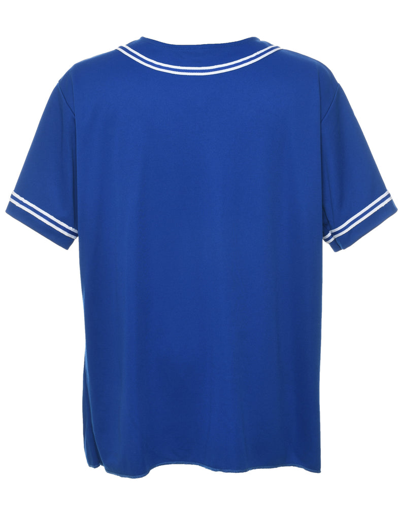 Button Front Plain T-shirt - XL