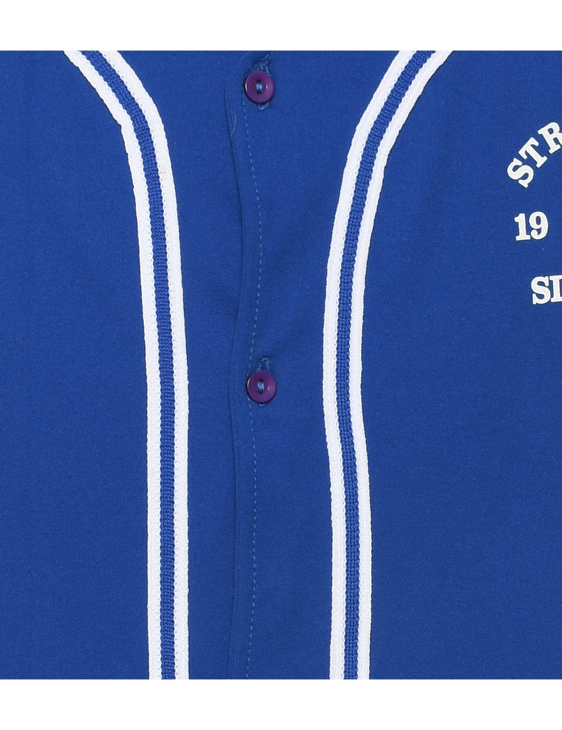 Button Front Plain T-shirt - XL