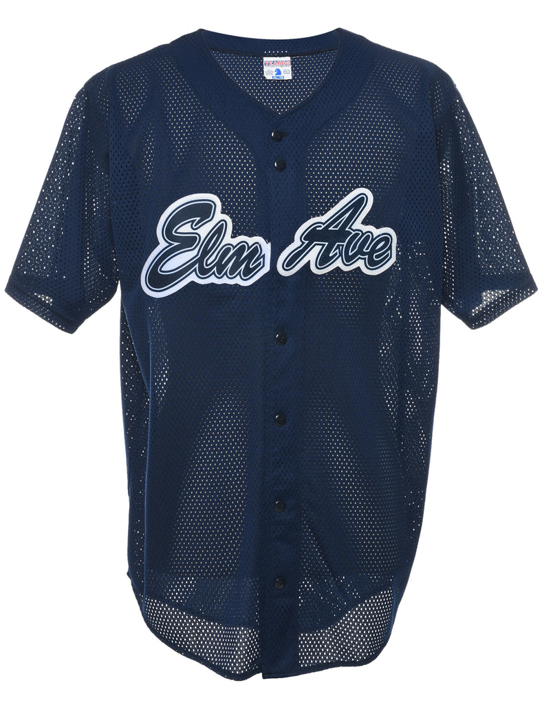 Button Front Printed T-shirt - XL