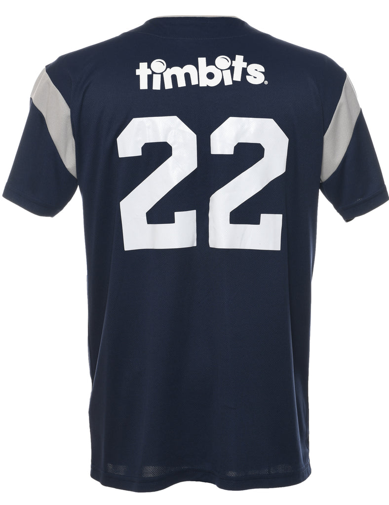 Button Front Tim Hortons Printed T-shirt - S