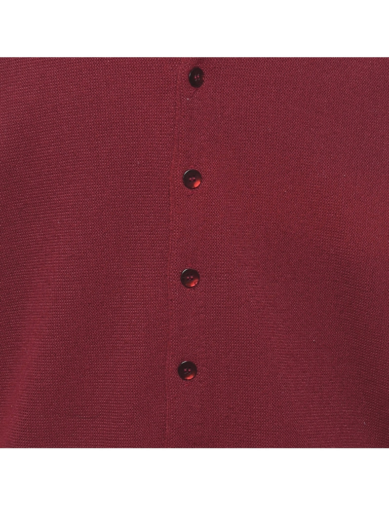 Button Through Red Cardigan - XL