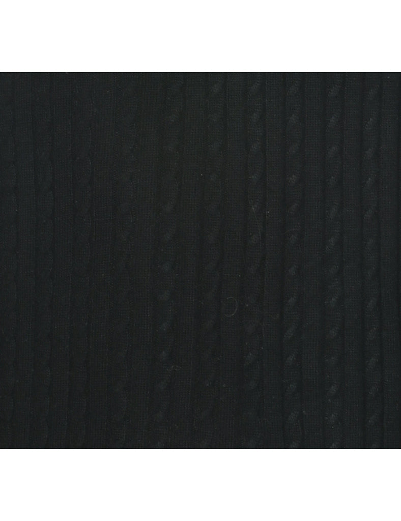 Cable Knit Black Vest - XL