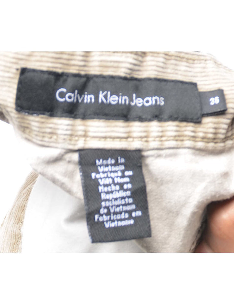 Calvin Klein Beige Corduroy Trousers - W36 L30