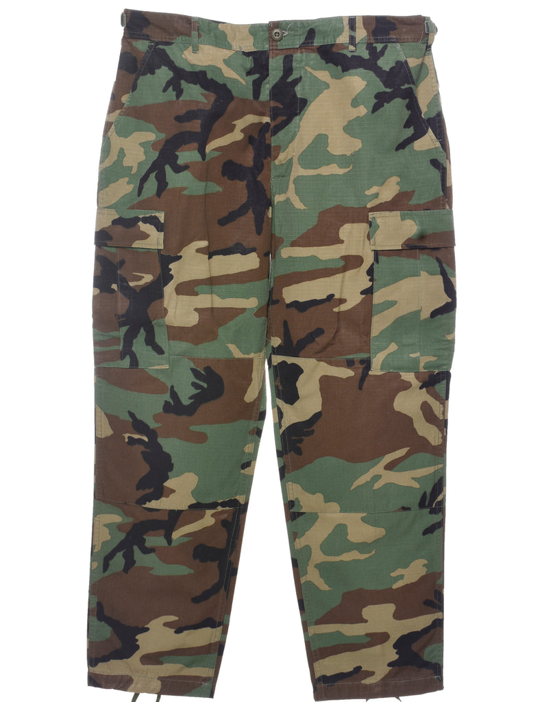 Camouflage Print Cargo Trousers - W38 L32