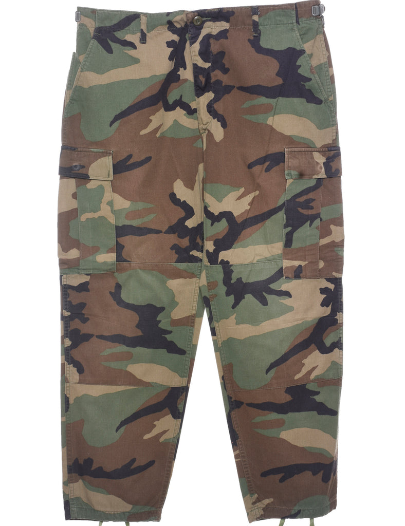 Camouflage Print Cargo Trousers - W38 L30
