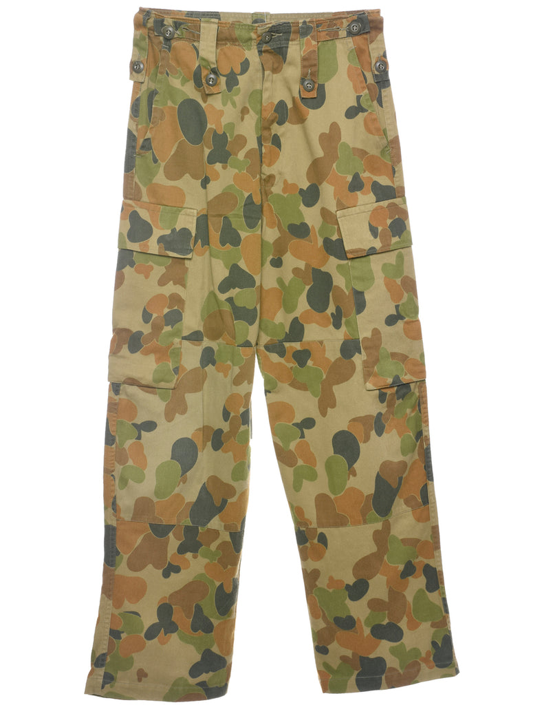 Camouflage Print Cargo Trousers - W27 L30