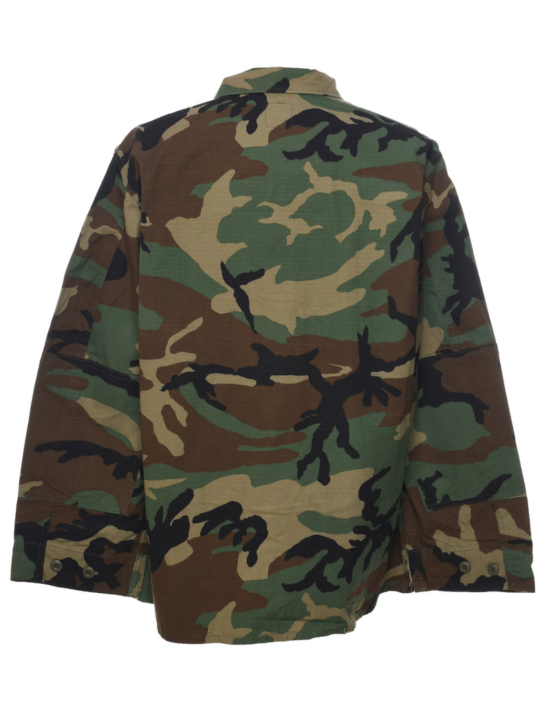 Camouflage Print Military Jacket - XL