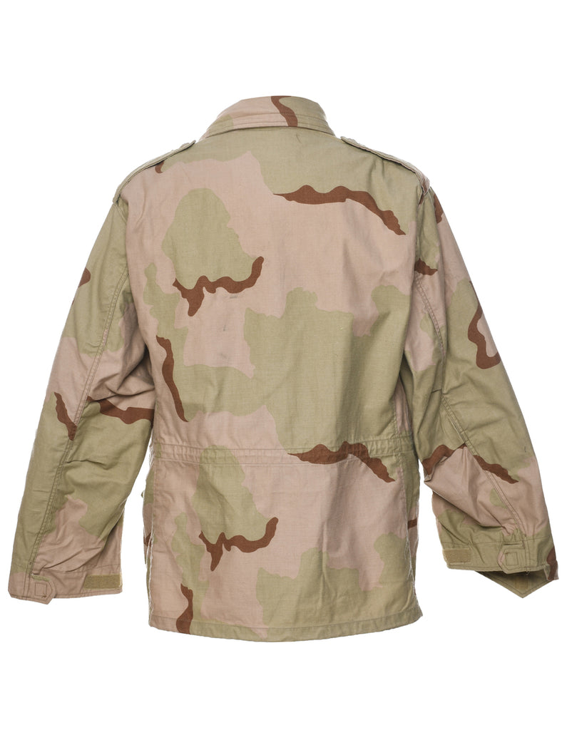Camouflage Print Military Jacket - L