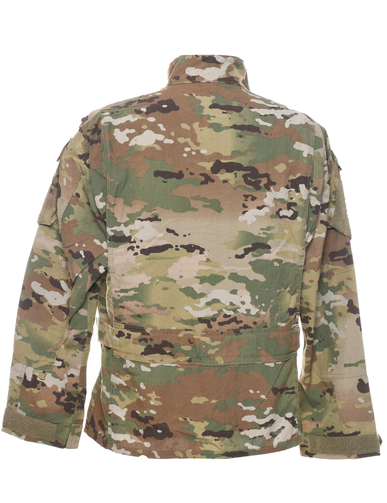 Camouflage Print Military Jacket - L