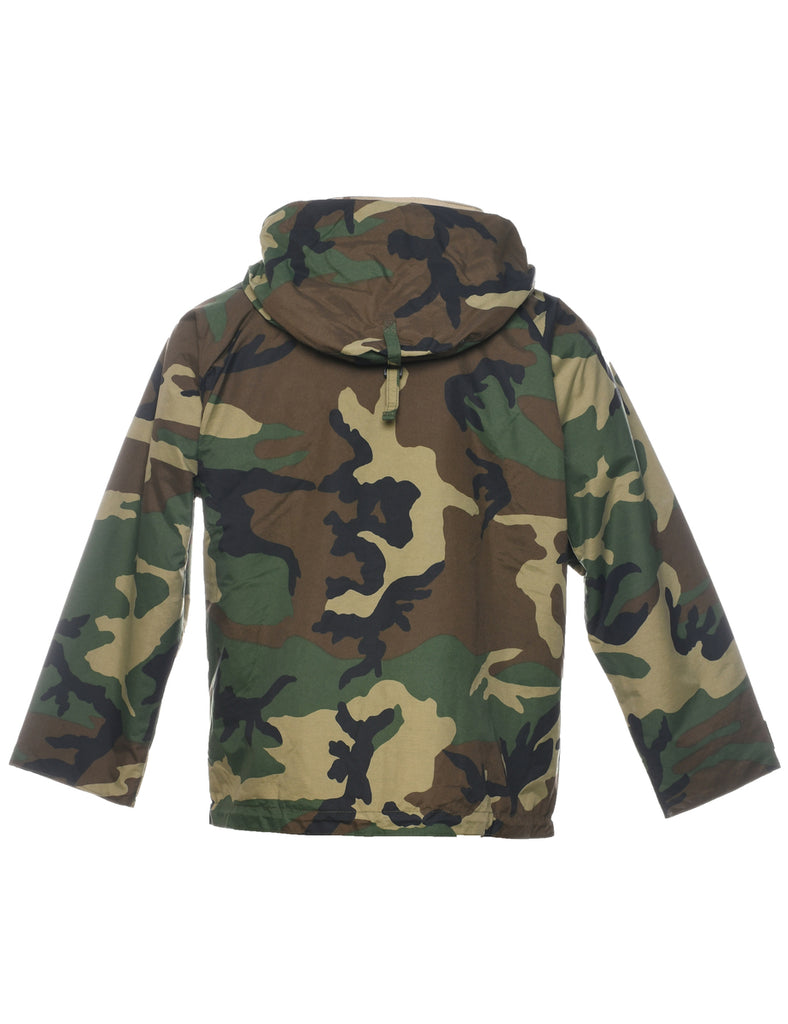 Camouflage Print Military Jacket - L
