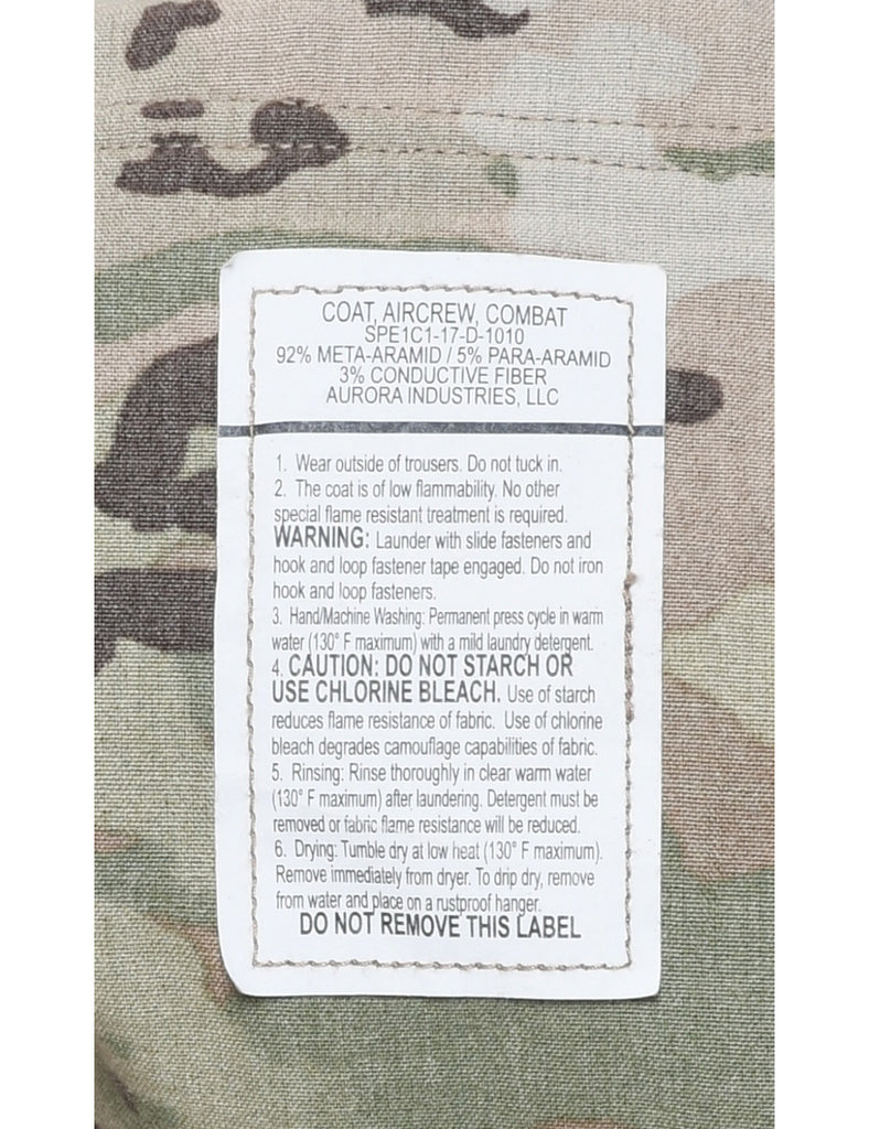 Camouflage Print Military Jacket - L