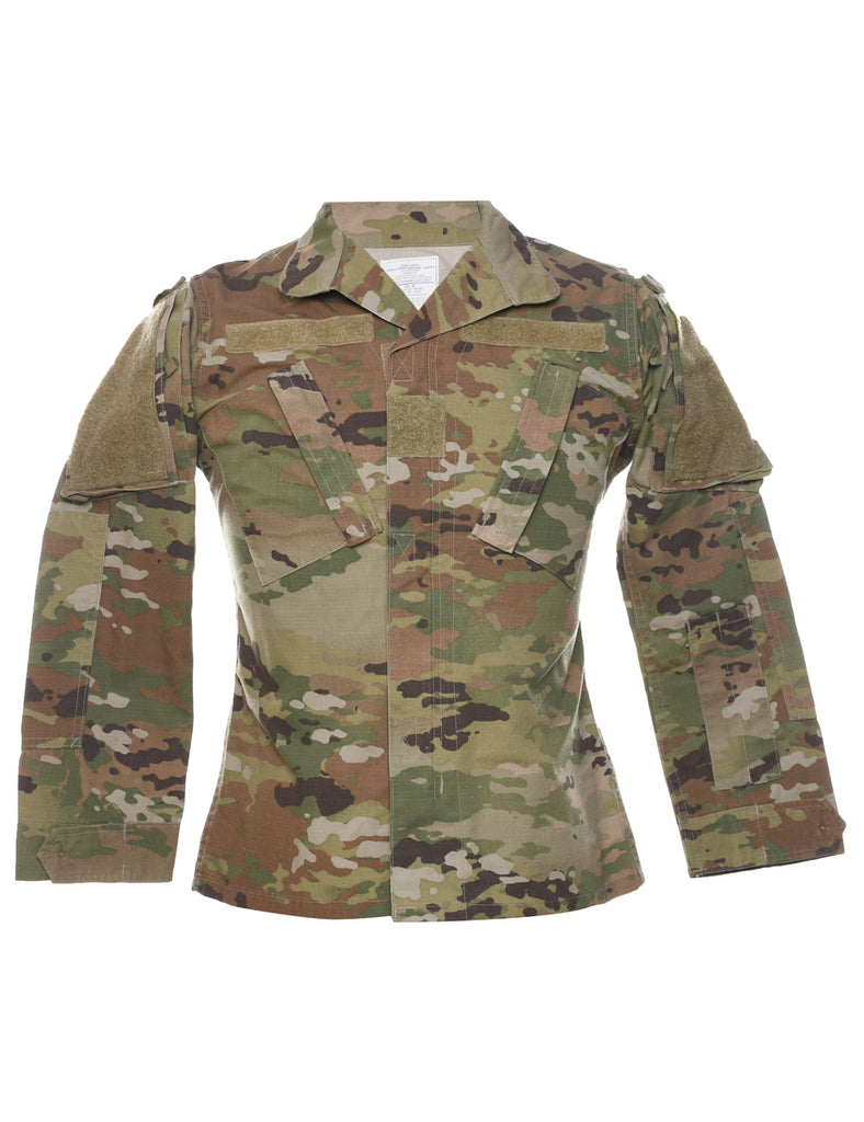 Camouflage Print Military Shirt - S