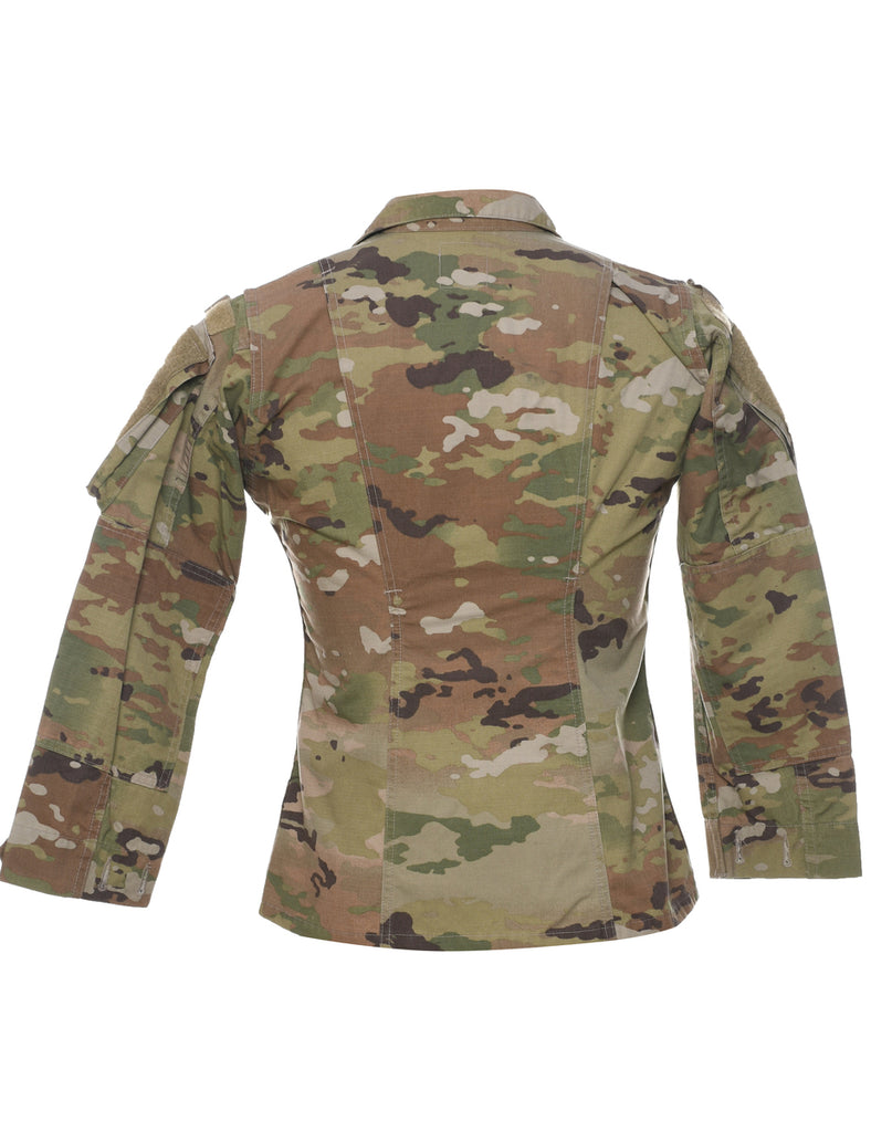 Camouflage Print Military Shirt - S