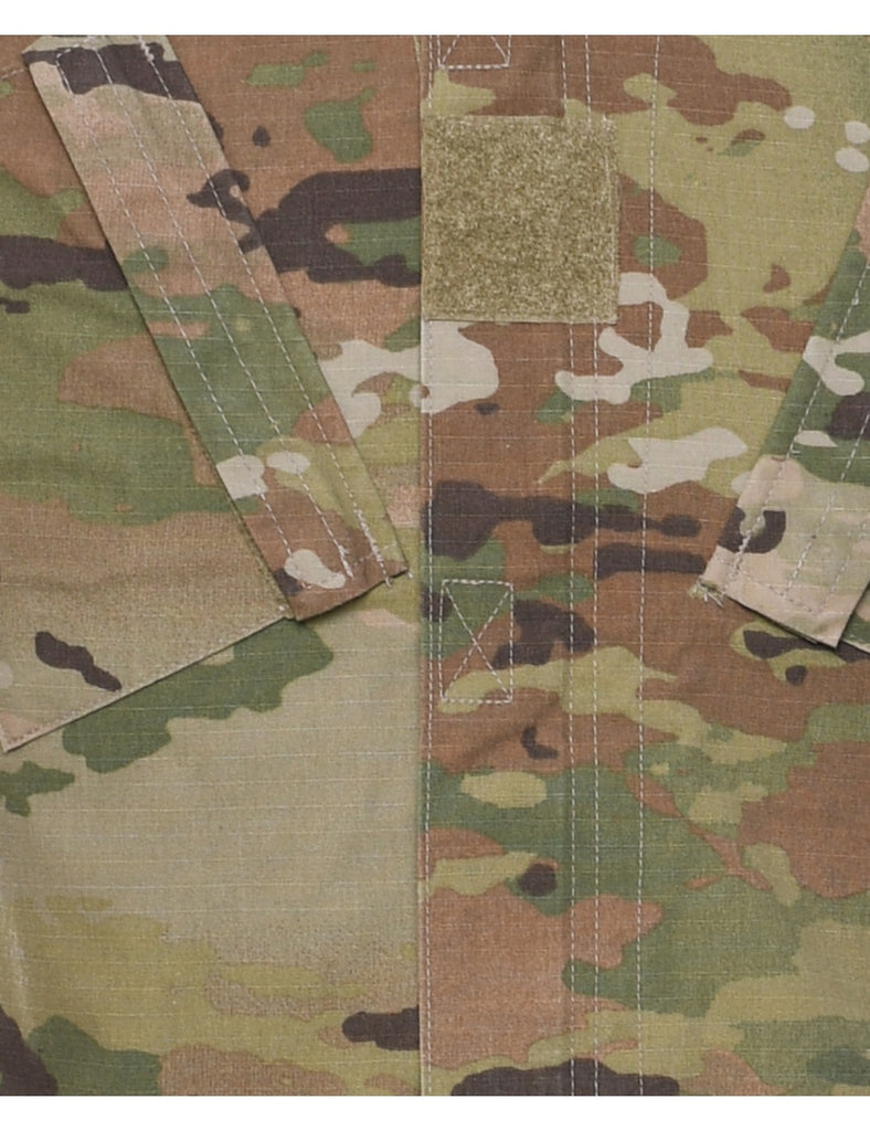 Camouflage Print Military Shirt - S