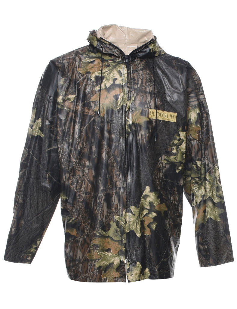 Camouflage Print Raincoat - L