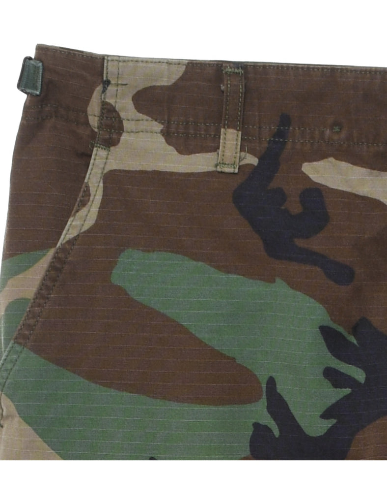 Camouflage Print Y2K Cargo Trousers - W34 L30