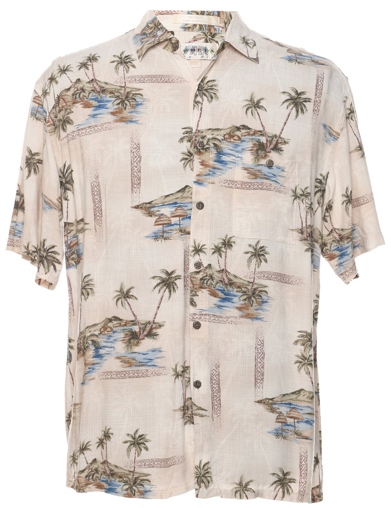 Campia Island Print Hawaiian Shirt - M