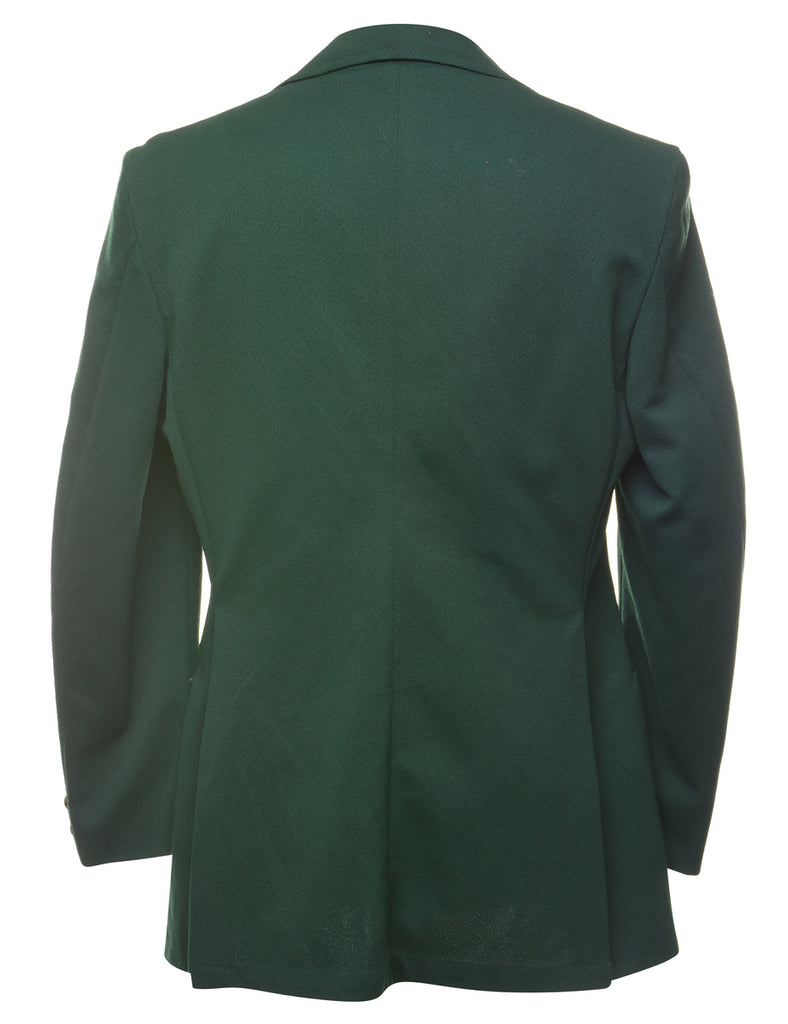 Campus Dark Green 1970s Floral Lined Blazer - M