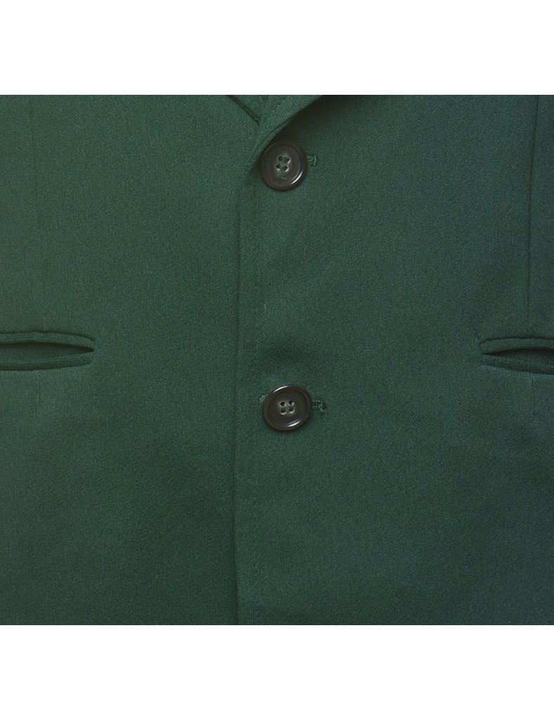 Campus Dark Green 1970s Floral Lined Blazer - M
