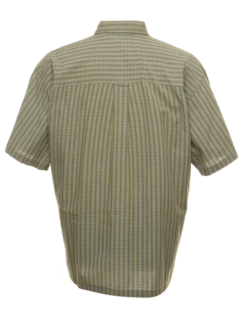 Chaps Checked Olive Green Classic Shirt - XL