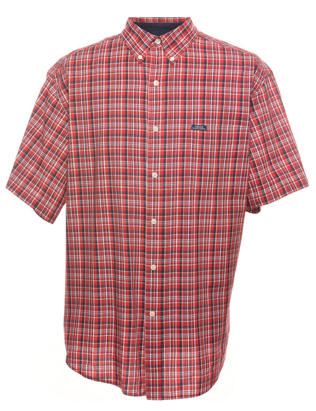 ★XTONZ★ XTS029 HAB WASHING VINTAGE CHECK SHIRT RED MENS S/S SHIRT – Chapter vintage
