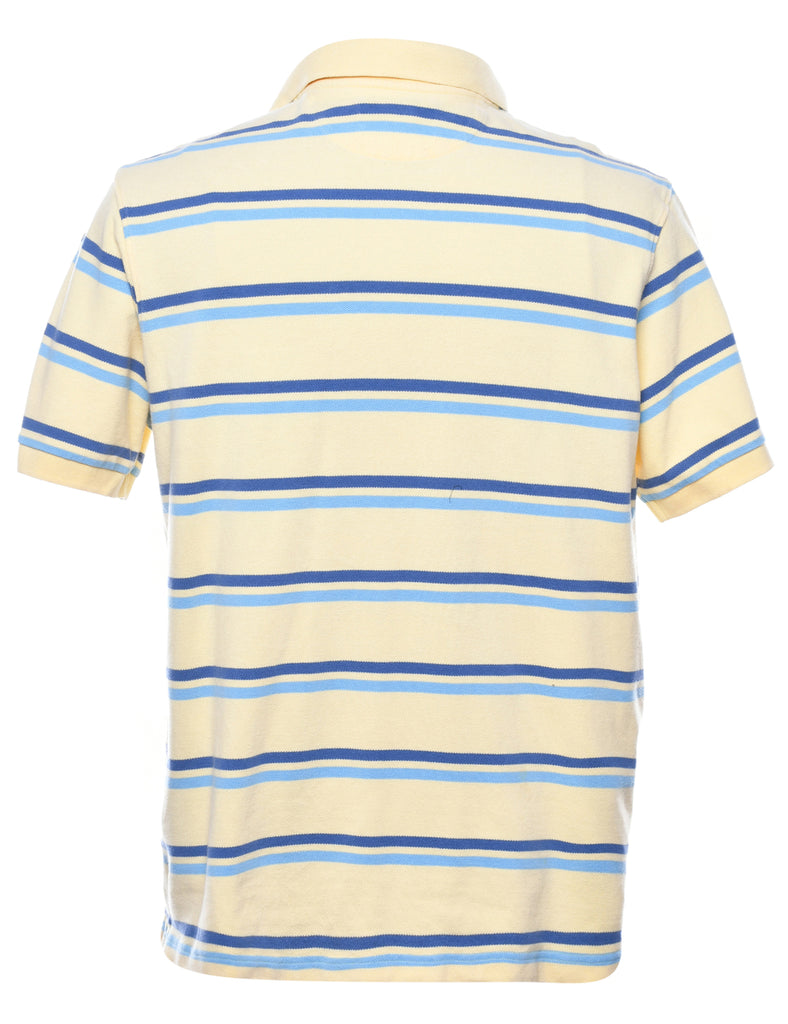 Chaps Pale Yellow & Blue Polo Shirt - L