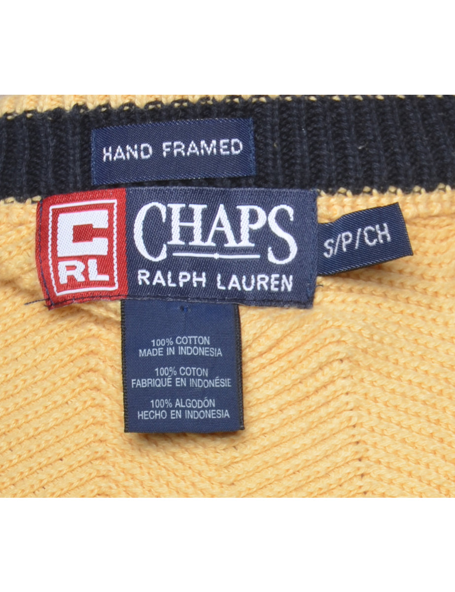 Men s Ralph Lauren Chaps Pale Yellow Jumper Yellow S Beyond Retro