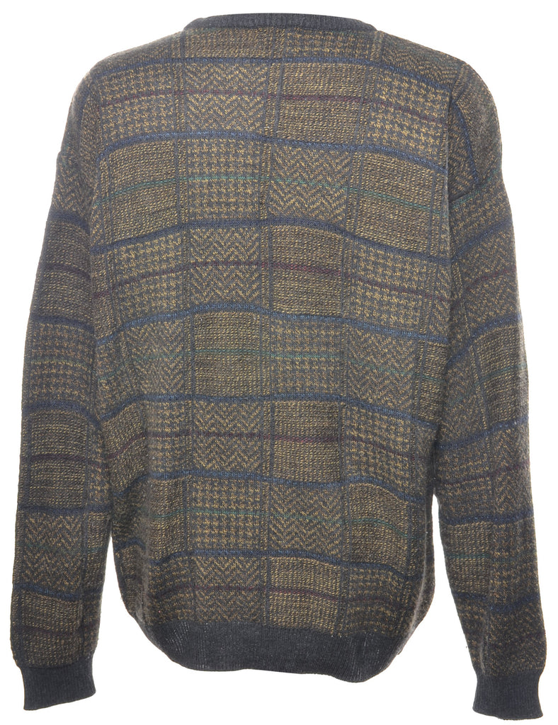 Checked Black Jumper - L