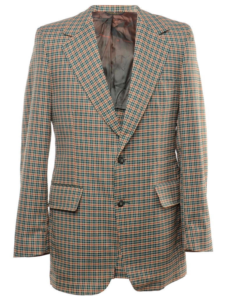 Checked Brown Blazer - M