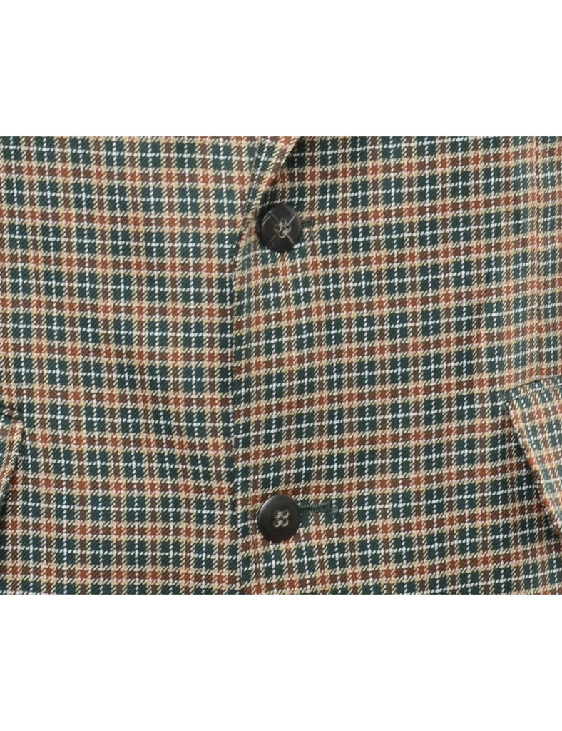 Checked Brown Blazer - M
