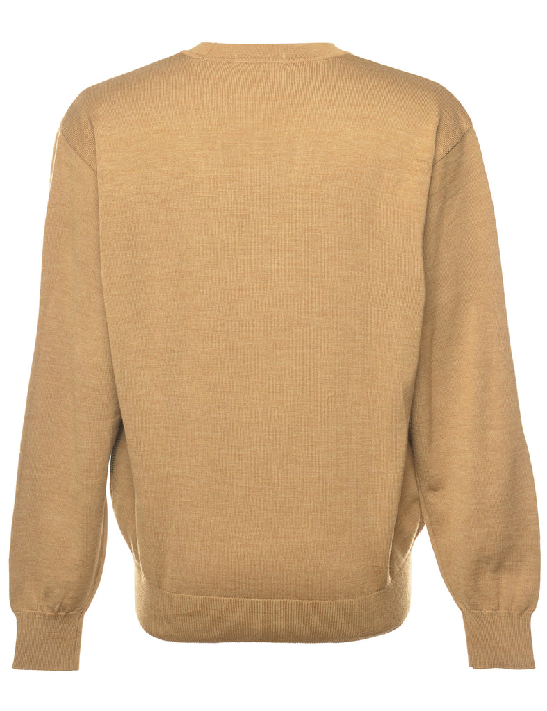 Checked Brown Cardigan - L