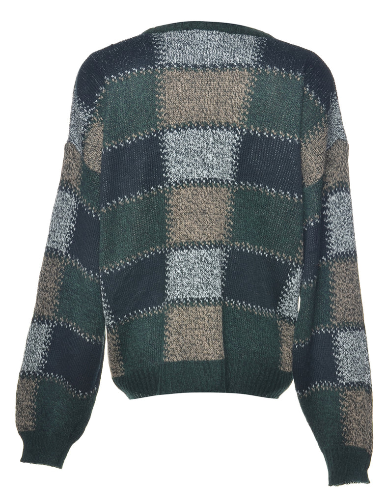 Checked Cardigan - M