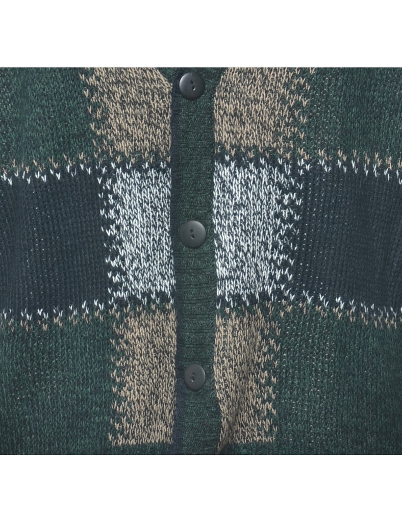 Checked Cardigan - M
