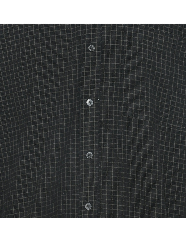 Checked Corduroy Fabric Shirt - M
