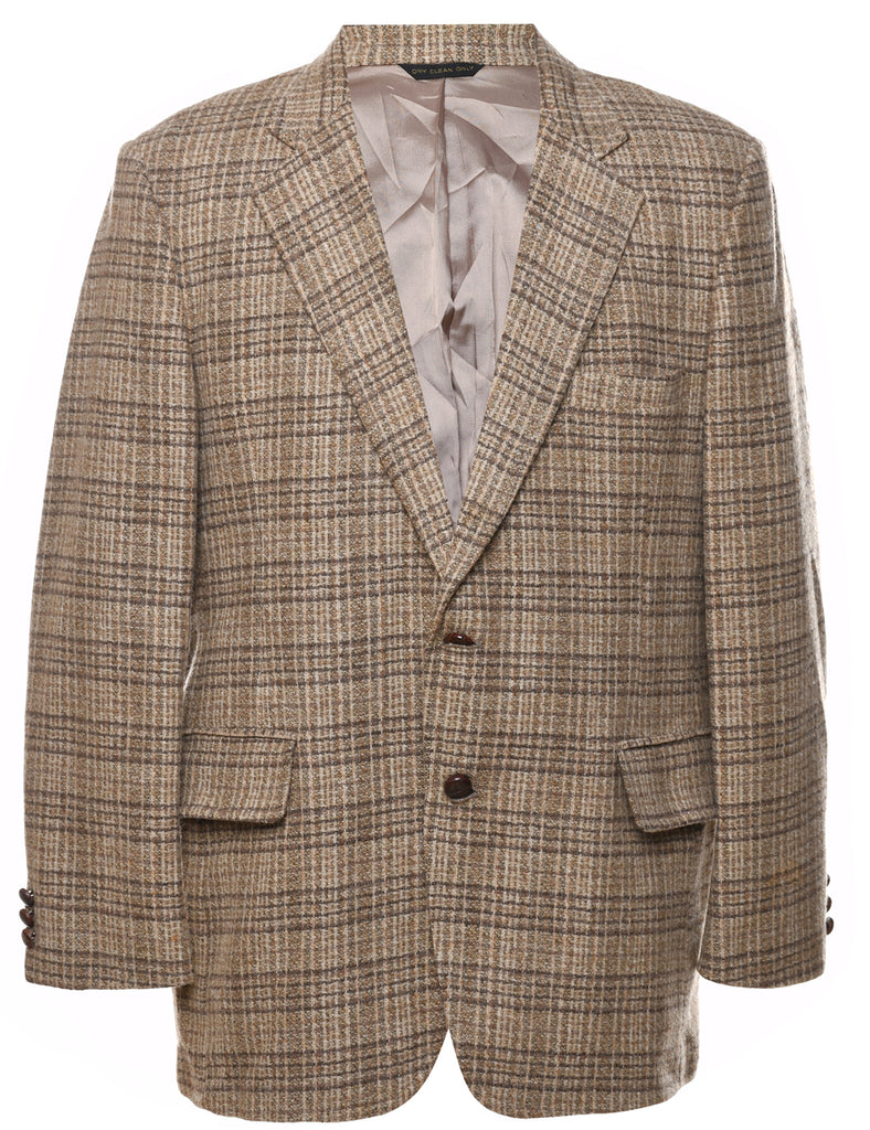 Checked Light Brown Blazer - M