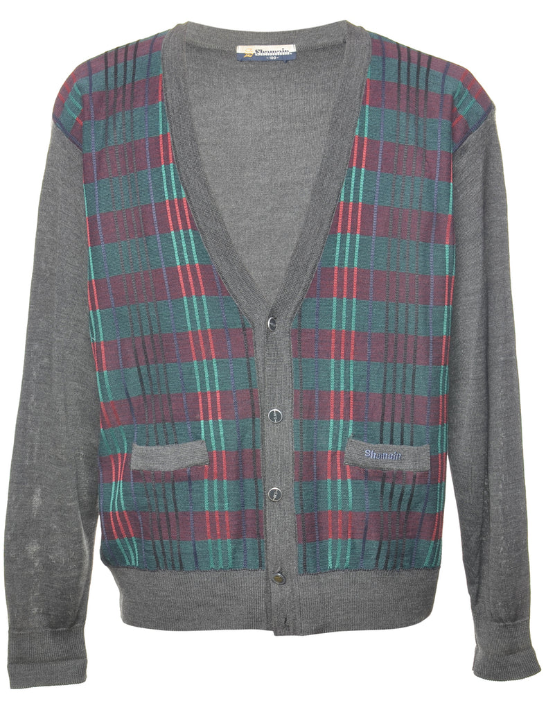 Checked Pattern Cardigan - M