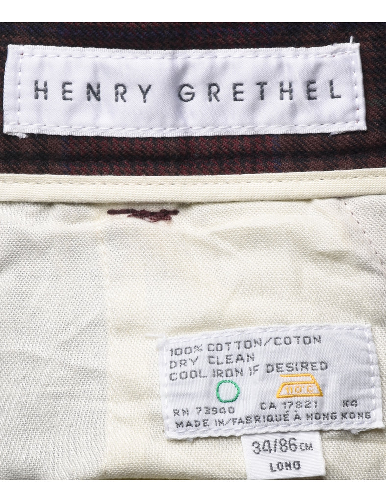 Checked Pattern Trousers - W32 L29