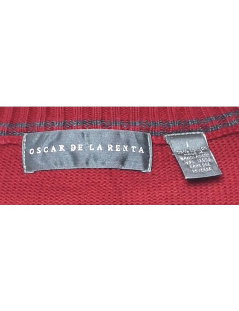 Checked Red Jumper - L