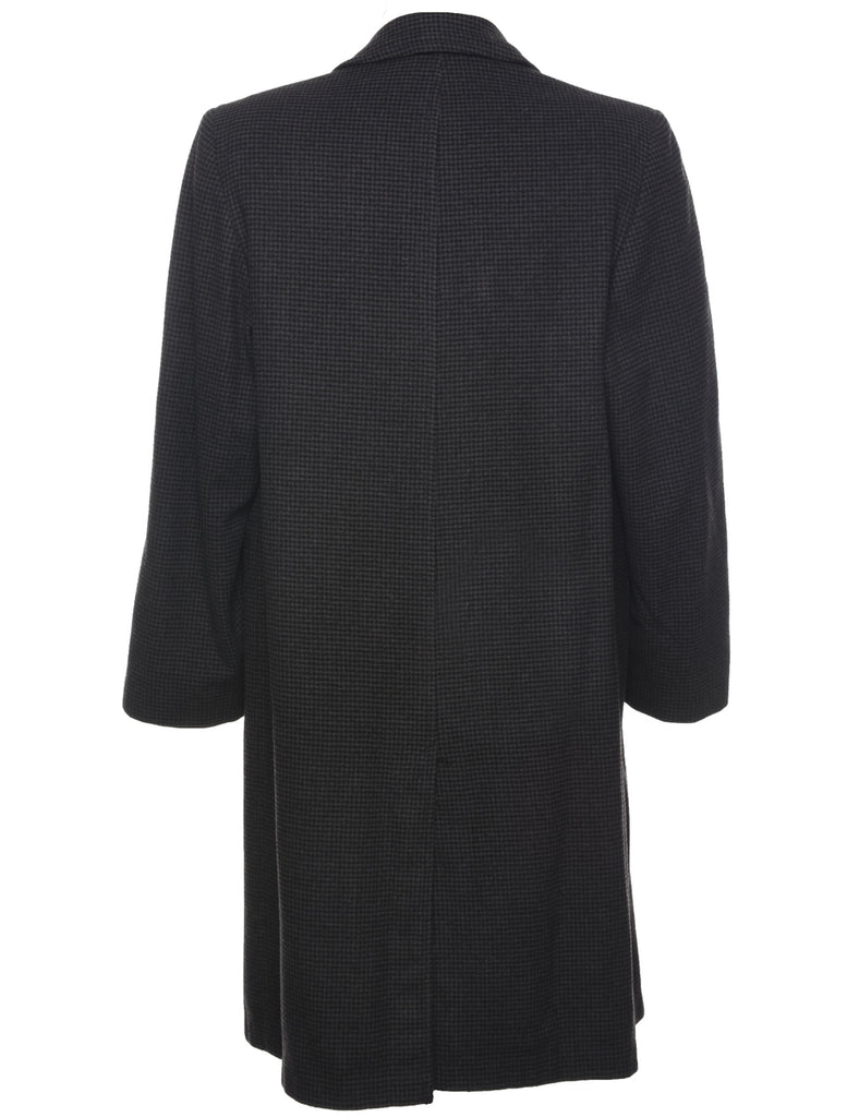 Checked Wool Coat - L