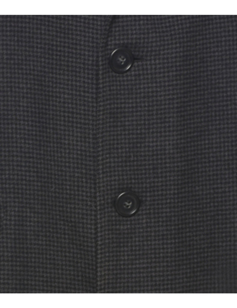 Checked Wool Coat - L