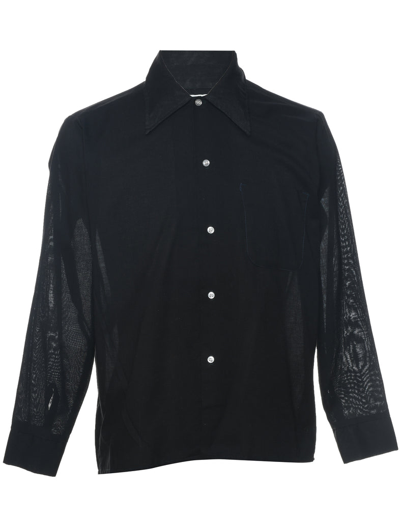 Classic 1970s Black Shirt - M
