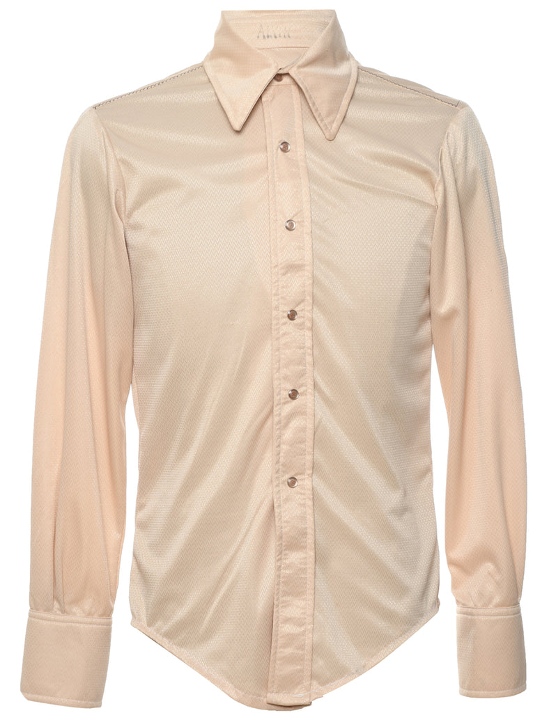 Classic 1970s Pale Pink Shirt - M