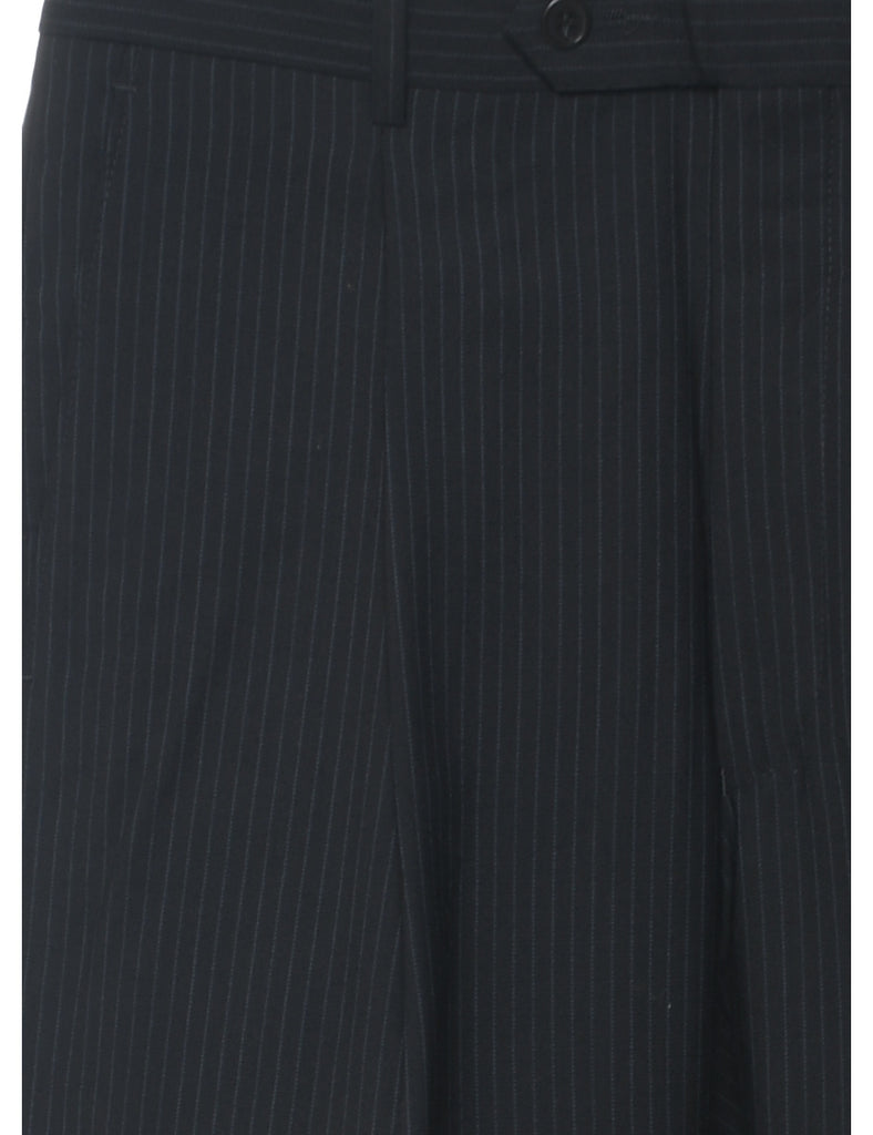 Classic Black Striped Trousers - W32 L31