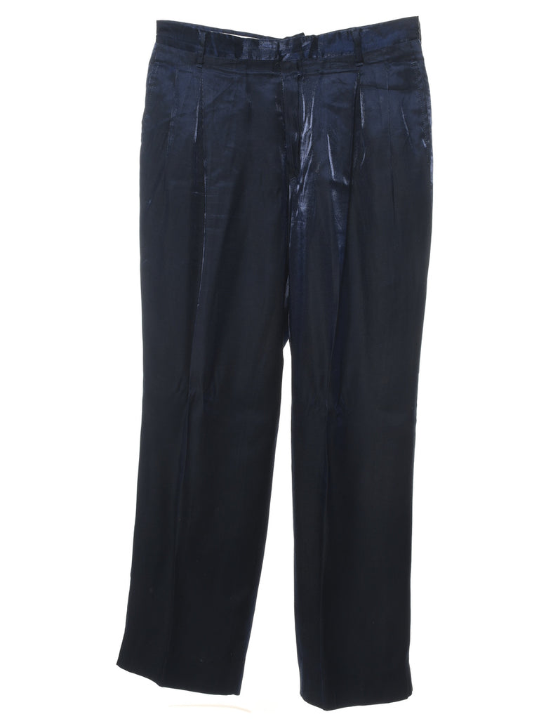 Classic Navy Velvet Tailored Trousers - W31 L32