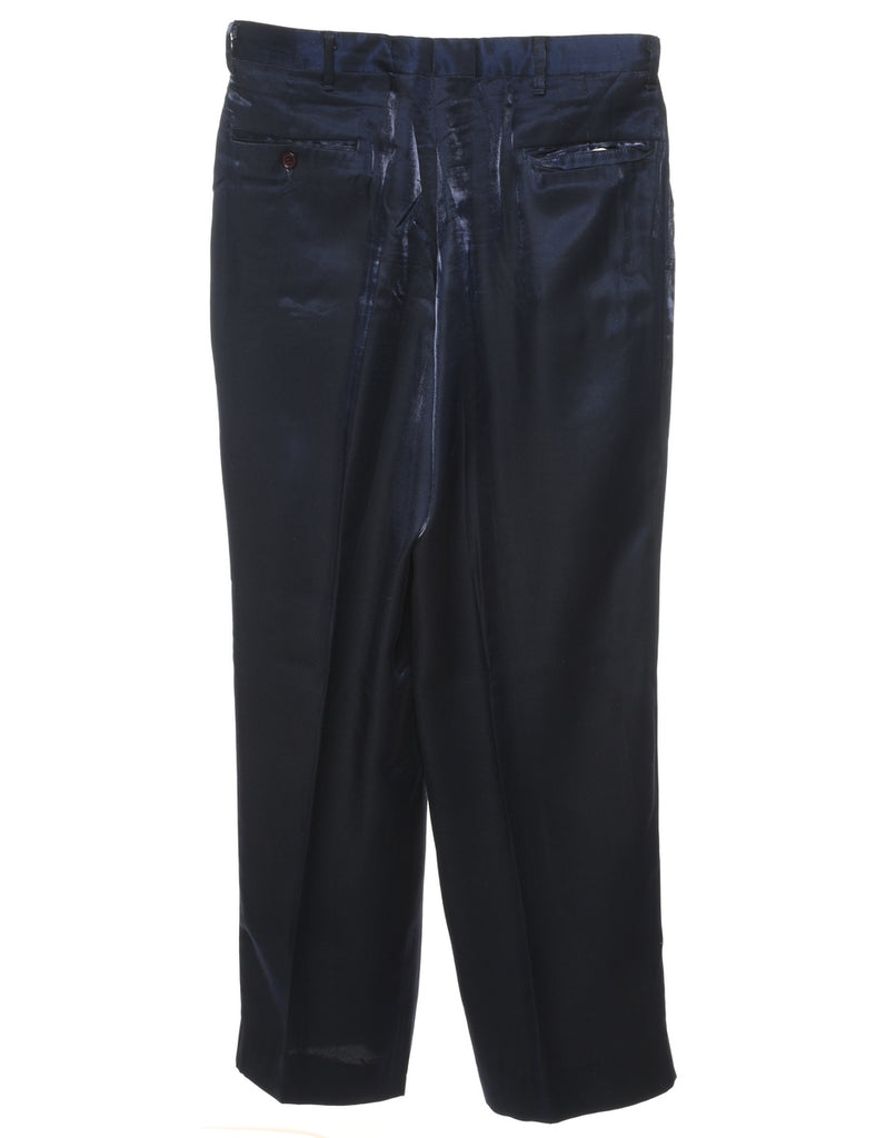 Classic Navy Velvet Tailored Trousers - W31 L32