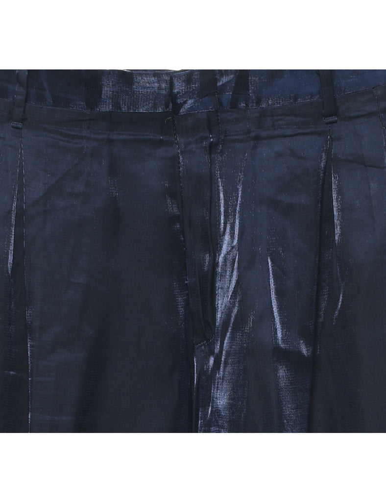 Classic Navy Velvet Tailored Trousers - W31 L32
