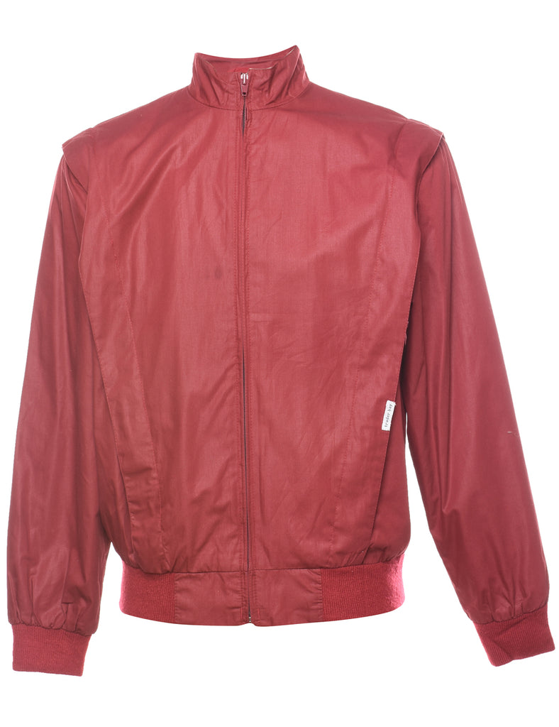 Classic Zip-Front Maroon Jacket - M